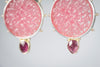 Aurora Carved Quartzite & Pink Tourmaline Earrings