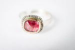 Sorento Pink Tourmaline in 18k Gold Bezel w/ Silver Ring, Size 6