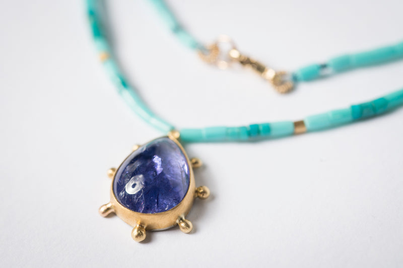 Borealis Tanzanite & Sleeping Beauty Turquoise Necklace