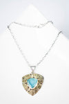 Madeira Blue Tourmaline & Diamond Pendant in Gold & Silver