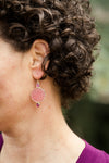 Aurora Carved Quartzite & Pink Tourmaline Earrings