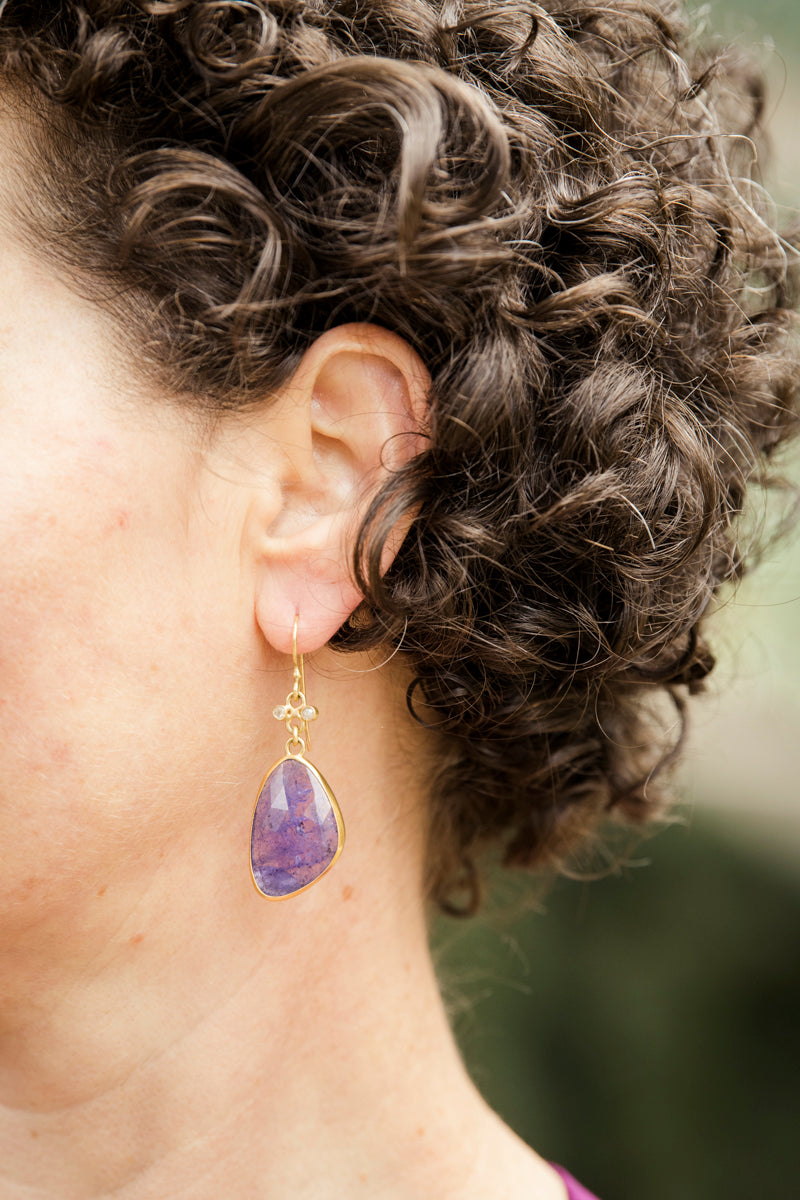 Jupiter Tanzanite & Diamond Earrings, One of a Kind