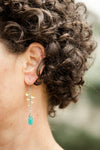 Caspian Fern Leaf Earrings w/ Aqua Amazonite