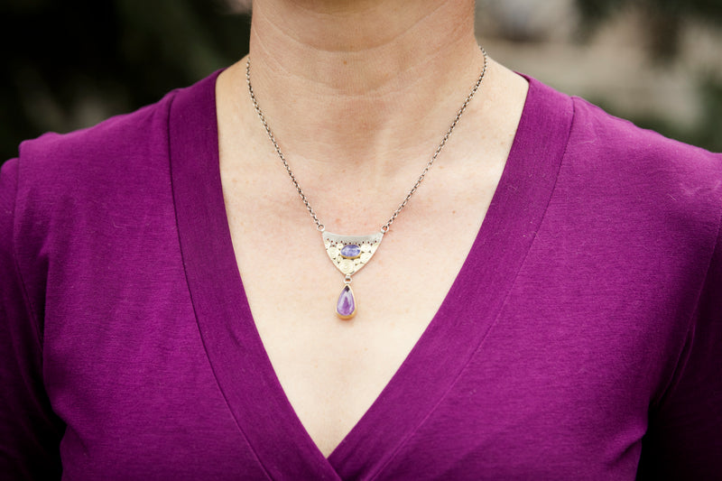 Capri Tanzanite & Amethyst Pendant Necklace