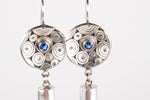 Nevis Kyanite & Blue Lace Agate Earrings in Silver