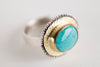 Paris White Water Turquoise Ring in 18k Gold & Silver - Size 6