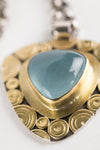 Osaka Aquamarine Pendant Necklace in 18k Gold & Silver