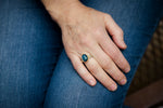 SAMPLE SALE - Kenai Teal Kyanite Ring in 18k Gold & Silver - Size 7 1/4