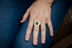 Osaka Blue Green Tourmaline Ring in 18k Gold & Silver - Size 7 1/4
