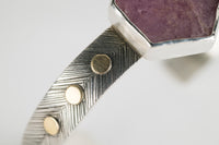 Geneva Raw Pink Sapphire Geometric Cuff Bracelet