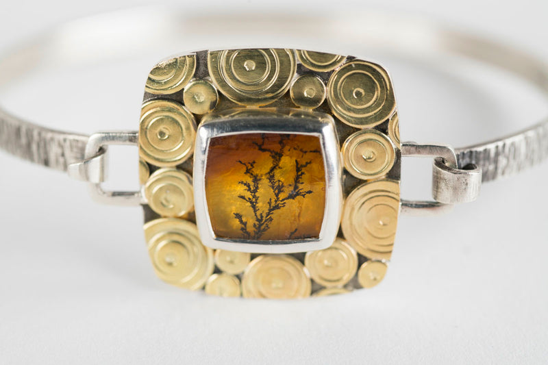 Osaka Dendritic Quartz Tension Cuff Bracelet