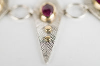 Glasgow Pink Tourmaline Bib Necklace in Gold & Silver