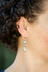 Tripoli Grandidierite & Moss Aquamarine Dangle Earrings on Hoops