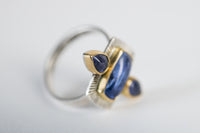 Florence Tanzanite & Iolite Ring in Gold and Silver, US  Size 6 1/2