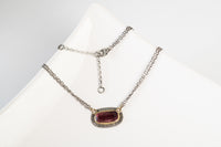 Sorento Dark Pink Tourmaline Pendant in Gold & Silver