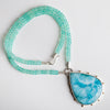 Borealis Larimar Necklace on Chalcedony Strand in Silver & Gold - One of a Kind