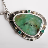 Nassau Chrysoprase and Emerald Pendant