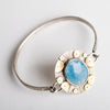 Sample Sale - Toledo Aquamarine Tension Cuff Bracelet in Silver and Gold