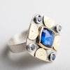 Catalonia Kyanite & Sapphire Ring in Silver & 18k Gold - Size 6 3/4,