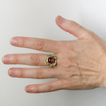 Osaka Pink Tourmaline Ring in 18k Gold & Silver - Size 6 3/4