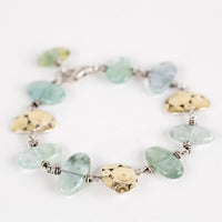 Pico Aquamarine Pebble & Atoll Bracelet in 18k Gold & Silver