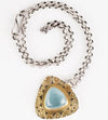 Osaka Aquamarine Pendant Necklace in 18k Gold & Silver