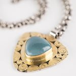 Osaka Aquamarine Pendant Necklace in 18k Gold & Silver