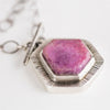 Cairo Raw Ruby Toggle Necklace in Silver