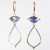 Astraea Tanzanite Small Dangle Earrings in Gold & Silver