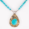 Sumatra Turquoise & London Blue Topaz Necklace in Silver & 18k Gold