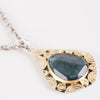 Mustique Moss Aquamarine Drop Pendant in 18k Gold & Silver