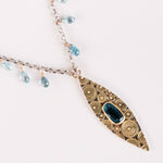 Antilles Indicolite Tourmaline & Blue Zircon Necklace in 18k Gold & Silver
