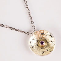 Shiomi Lavender Sapphire Pendant in 18k Gold & Silver