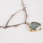 Astraea Moss Aquamarine Necklace in Gold & Silver