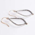 Orion Textured Teardrop Hoops in 14k Gold & Silver, Small