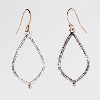 Orion Textured Teardrop Hoops in 14k Gold & Silver, Small
