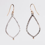 Orion Textured Teardrop Hoops in 14k Gold & Silver, Small