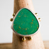 Hailey Bezel set Ring w/ 18k Gold Dots, Natural Turquoise, Silver