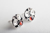 Ahti Garnet Seascape Earrings in Gold & Silver