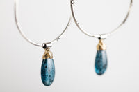 Lyra Teal Kyanite Earrings in 14k Gold & Silver