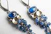 Odiel Kyanite & Sapphire Tassel Earrings in Silver and 18k Gold