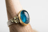 SAMPLE SALE - Kenai Teal Kyanite Ring in 18k Gold & Silver - Size 7 1/4