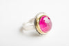 Madeira Pink Sapphire Ring in 18k Gold & Silver, One of a Kind