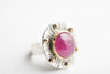Galway Pink Sapphire Ring w/ 18k Gold & Sterling Silver, OOAK