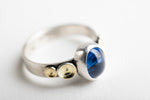 SAMPLE SALE - Kenai Kyanite Ring in Silver & 18k Gold - Size 7 1/4