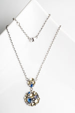 Avon Kyanite Seascape Necklace in Silver and 18k Gold, Royal Blue