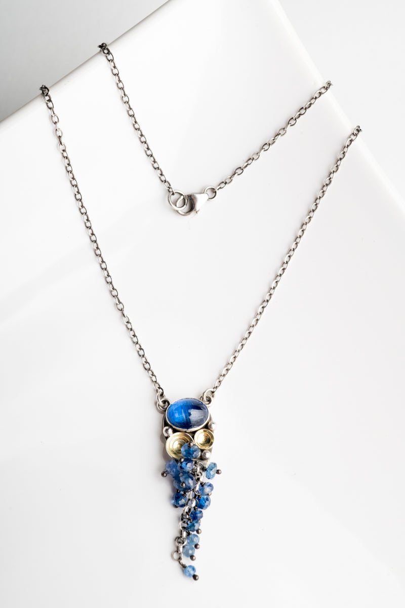 Odiel Kyanite & Sapphire Tassel Necklace