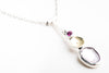 Brizo Stick Necklace w/ Pink Amethyst & Rhodolite Garnet
