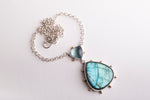 Europa Moss Aquamarine & Labradorite Necklace in 14k Gold and Silver