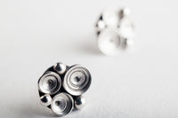 Elizi Seascape Studs in Oxidized Silver